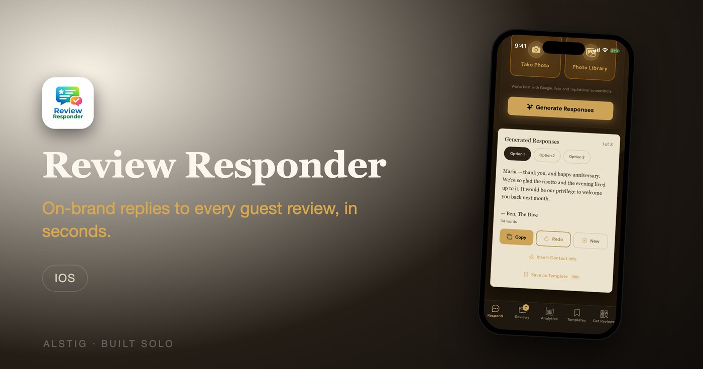 Review Responder — AI-drafted, on-brand replies to customer reviews
